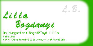 lilla bogdanyi business card